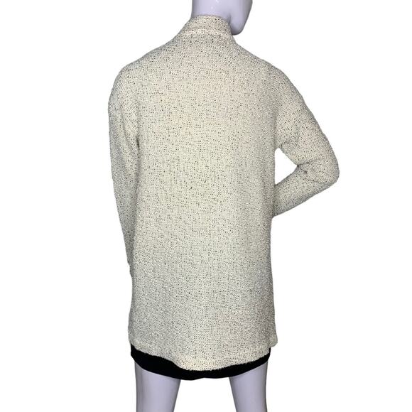 Paper Crane Cardigan Size S Two Front Pockets Cream with Blue Speckles - Picture 7 of 10